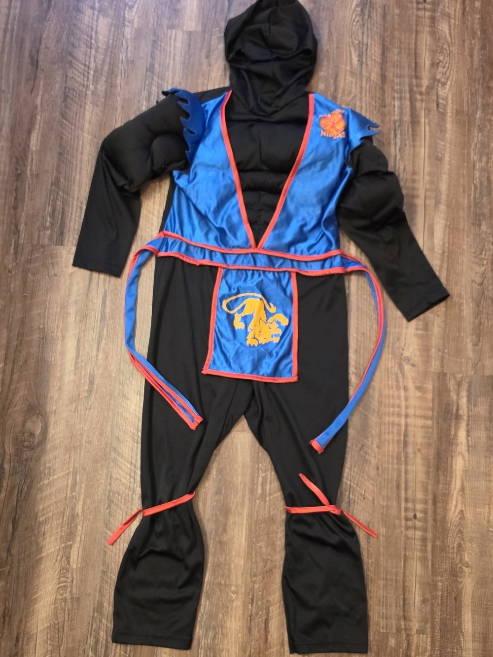 Kids Shadow Ninjas by Disguise Muscle Chest Hooded Ninja Costume – Size 7–8